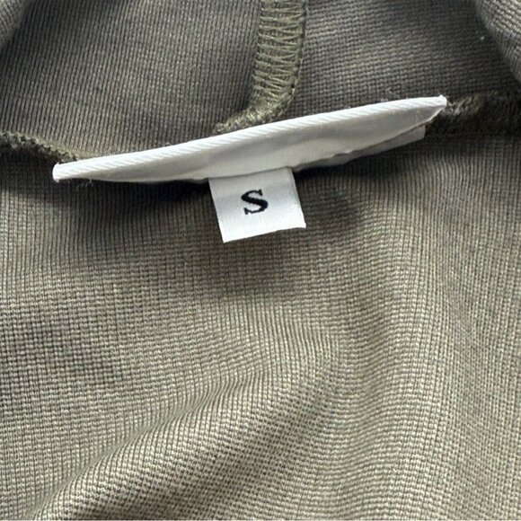 Bryn Walker Open Front Cocoon Cardigan Asymmetric Lagenlook Olive Green Size S - Picture 9 of 12